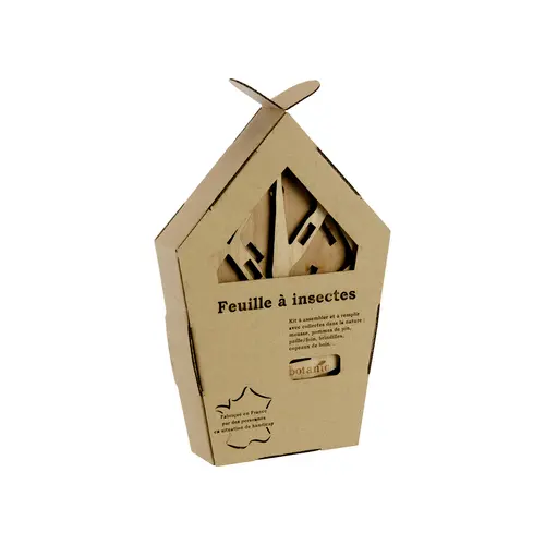 Kit hôtel à insectes en bois en forme de feuille botanic® (à assembler et remplir)