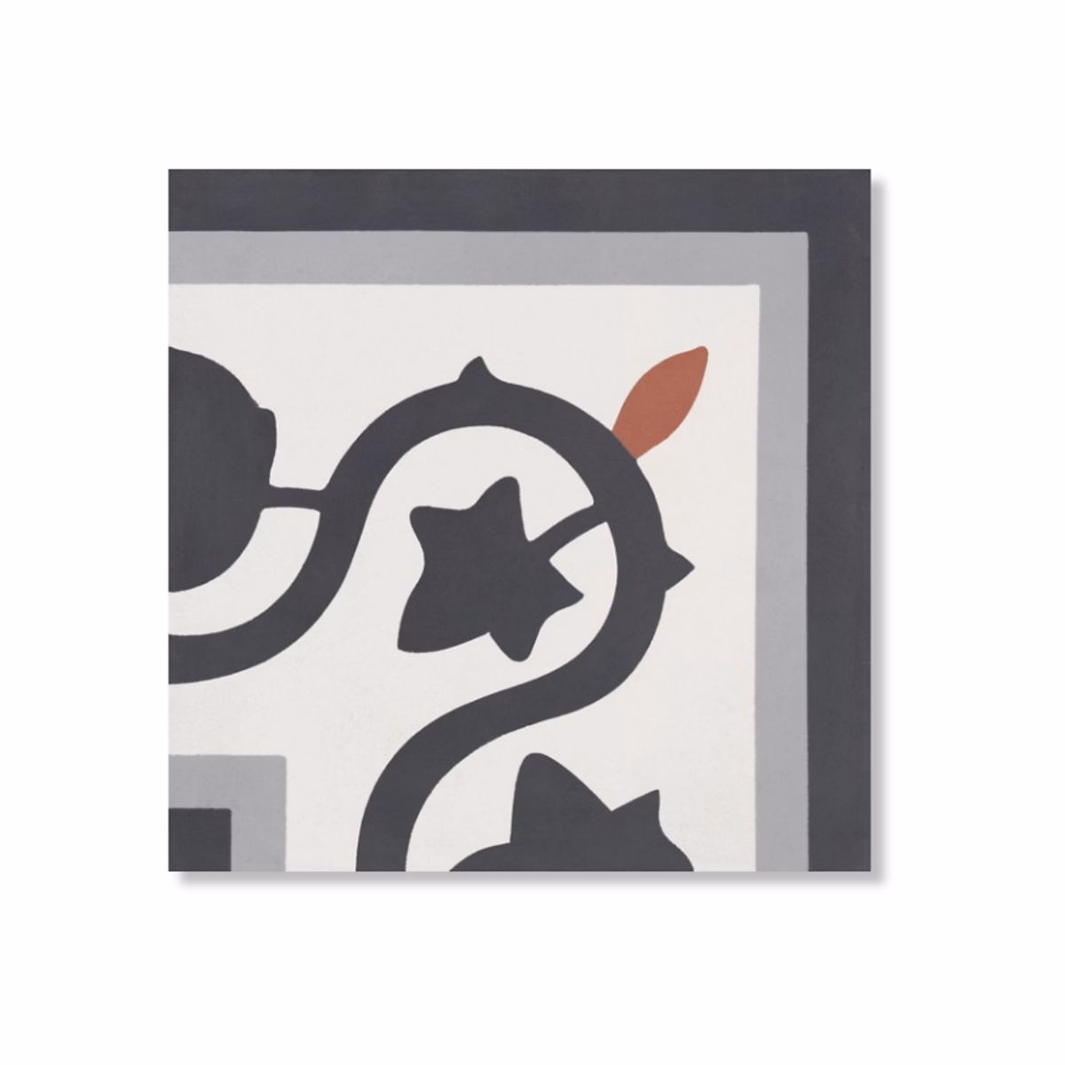Carreau de ciment véritable Angle Frise Beaumont 20 × 20 × 1 – 6 cm (lot de 0,48 m²), RO'MA NATURE