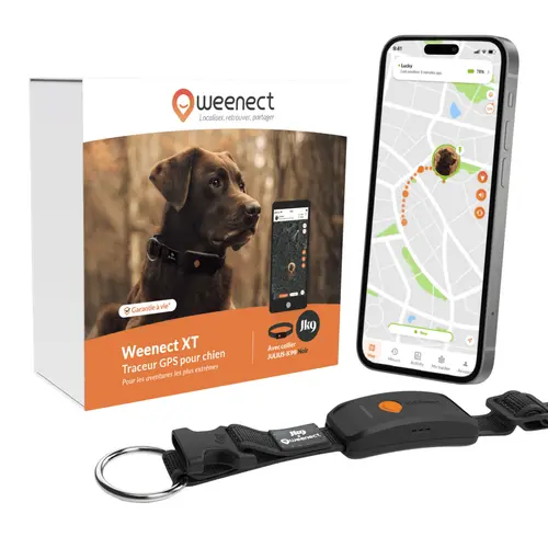 Collier GPS pour chien coloris noir Weenect XT