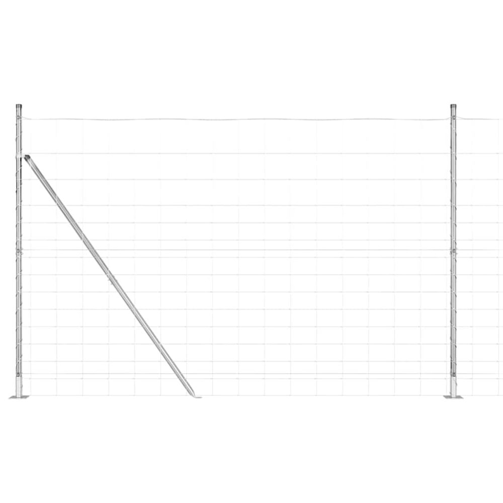 vidaXL Clôture en fil soudé avec base en béton 25 x 1,6 m Argenté – Aménagement du jardin