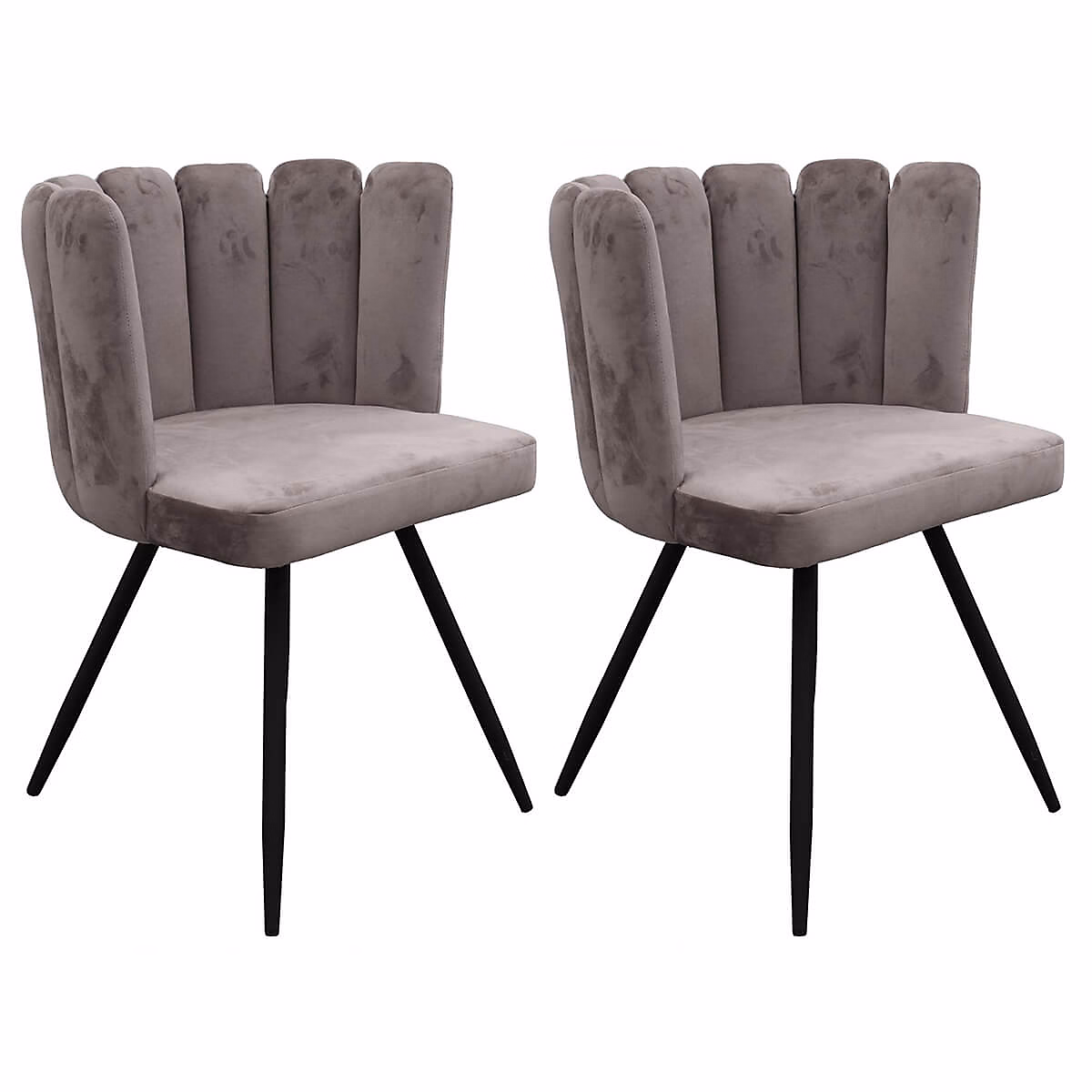CHARLOTTE – Chaises Velours Gris, lot de 2