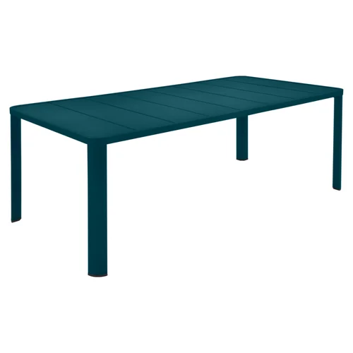 Table Oléron coloris bleu en acier Fermob - 205 x 100 cm