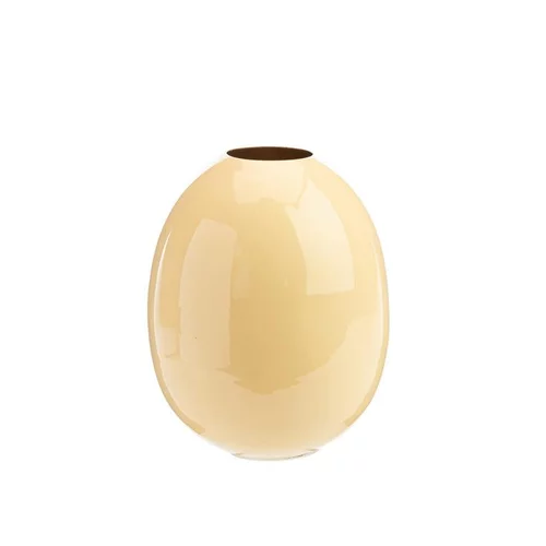 Vase oval coloris beige en métal - 13 x 13 x 15,5 cm