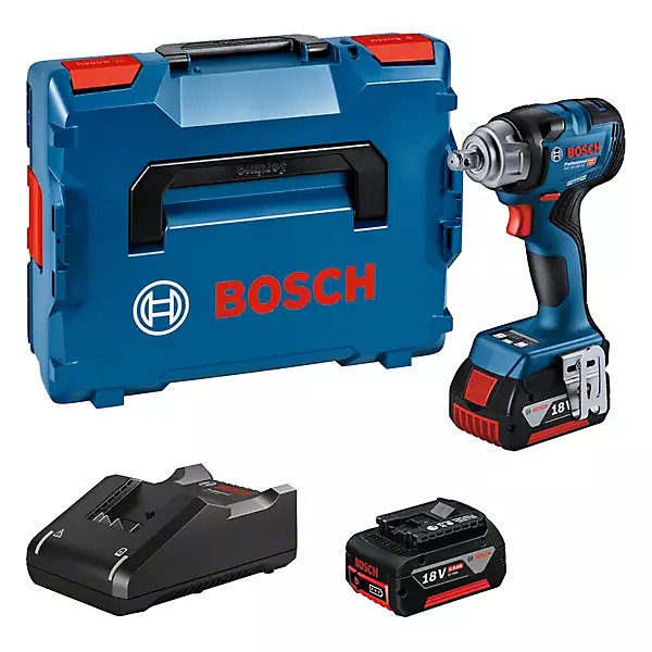 Boulonneuse à choc 18V GDS 18V | 330 HC + 2 batteries GBA 5Ah + chargeur en coffret L – BOXX – BOSCH – 06019L5003