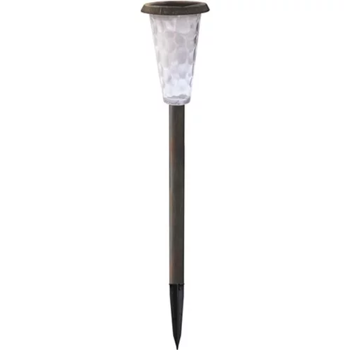 Balise solaire Lucky verre et alu marron à LED blanc 20 lumens H 50 cm