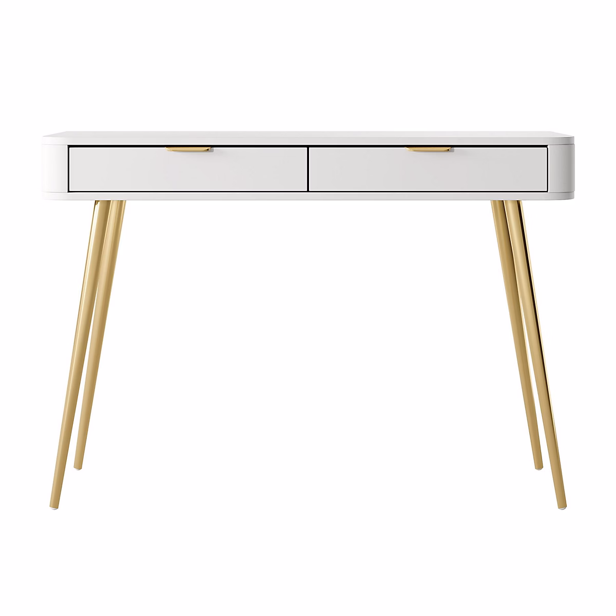 Meuble – Coiffeuse 2 tiroirs blanche 112 cm OVAL