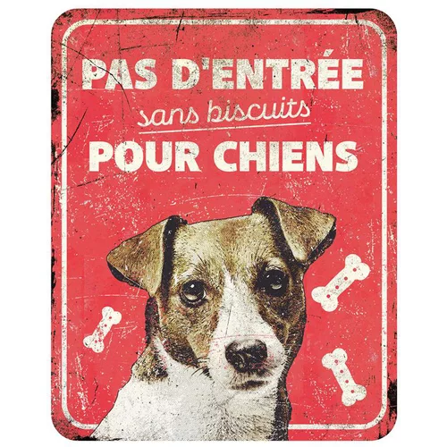 Panneau d'avertissement jack russel coloris rouge en métal galvanisé D&D Home - 25 x 20 x 0,3 cm
