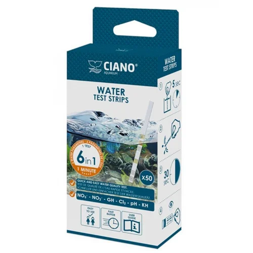 Bandes de test d'eau 6-en-1, CIANO - kit d'analyse rapide et précis