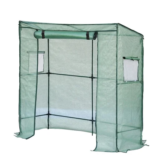 Serre souple verte à tomates avec housse 140 g - 198 x 78 x 200 cm