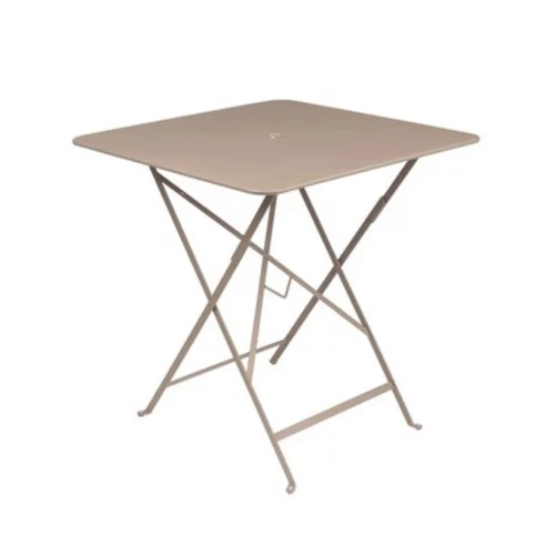 Table pliante en métal BISTRO couleur muscade L71xl71xh74