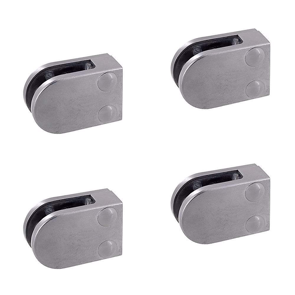 4 x Pince à verre plate modèle 07 – Ep. verre 8 mm, Zamak brut