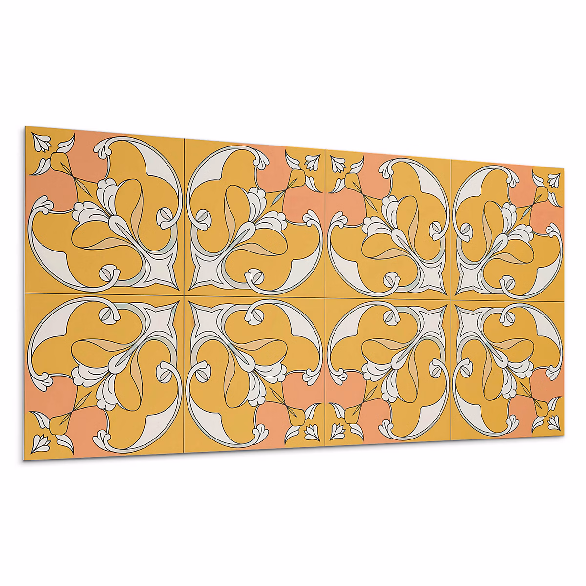 Carreaux De Vinyle Auto – Adhésifs Wallfluent 40 × 20 cm Motif Floral Orné 10 pièces