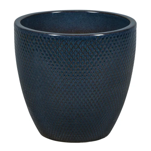 Pot rond en grès émaillé bleu océan Passion for Pottery Busan - Ø 48 x H 40 cm
