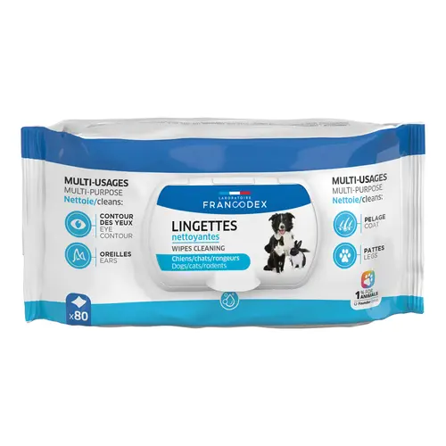 Lingettes nettoyantes multi-usages pour chats et chiens