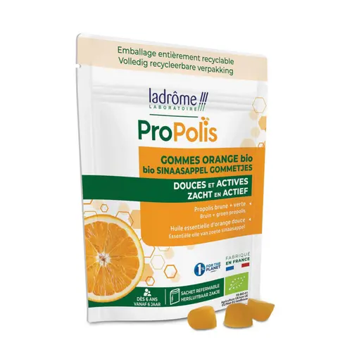 Gommes à la propolis et orange bio Ladrôme – 45 g