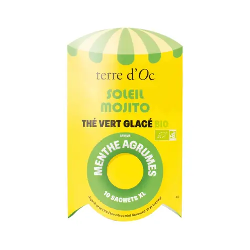 Thé vert bio glacé menthe Terre d’Oc Soleil Mojito - 10 infusettes