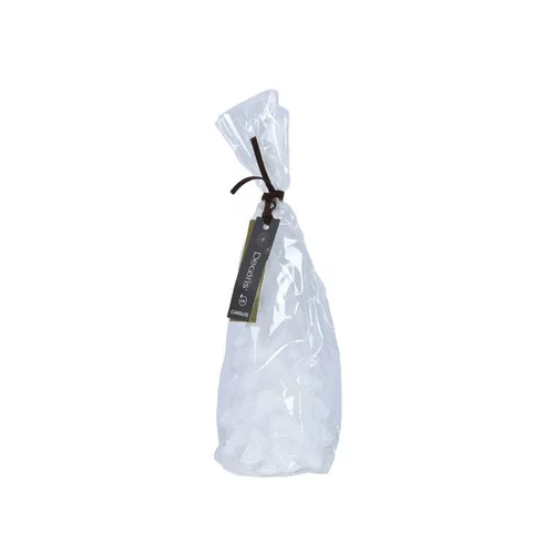 Bougie forme sapin en cire blanche à paillettes - Ø 8 x H 16,5 cm