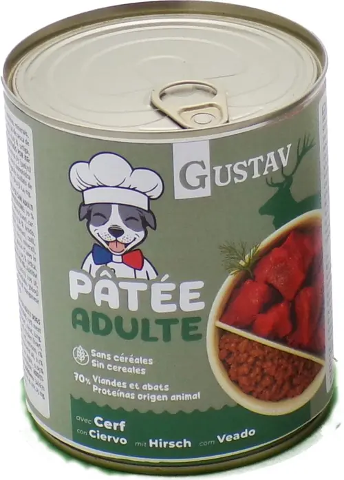 Pâtée pour chien adulte au gibier sans céréales complète Bubimex Gustav - 800 g