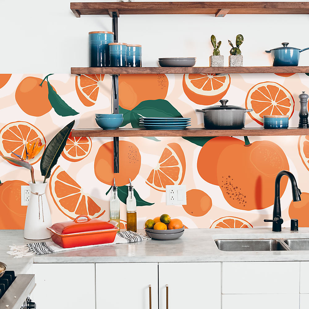 Crédence Adhésive Orange 100 × 40 cm