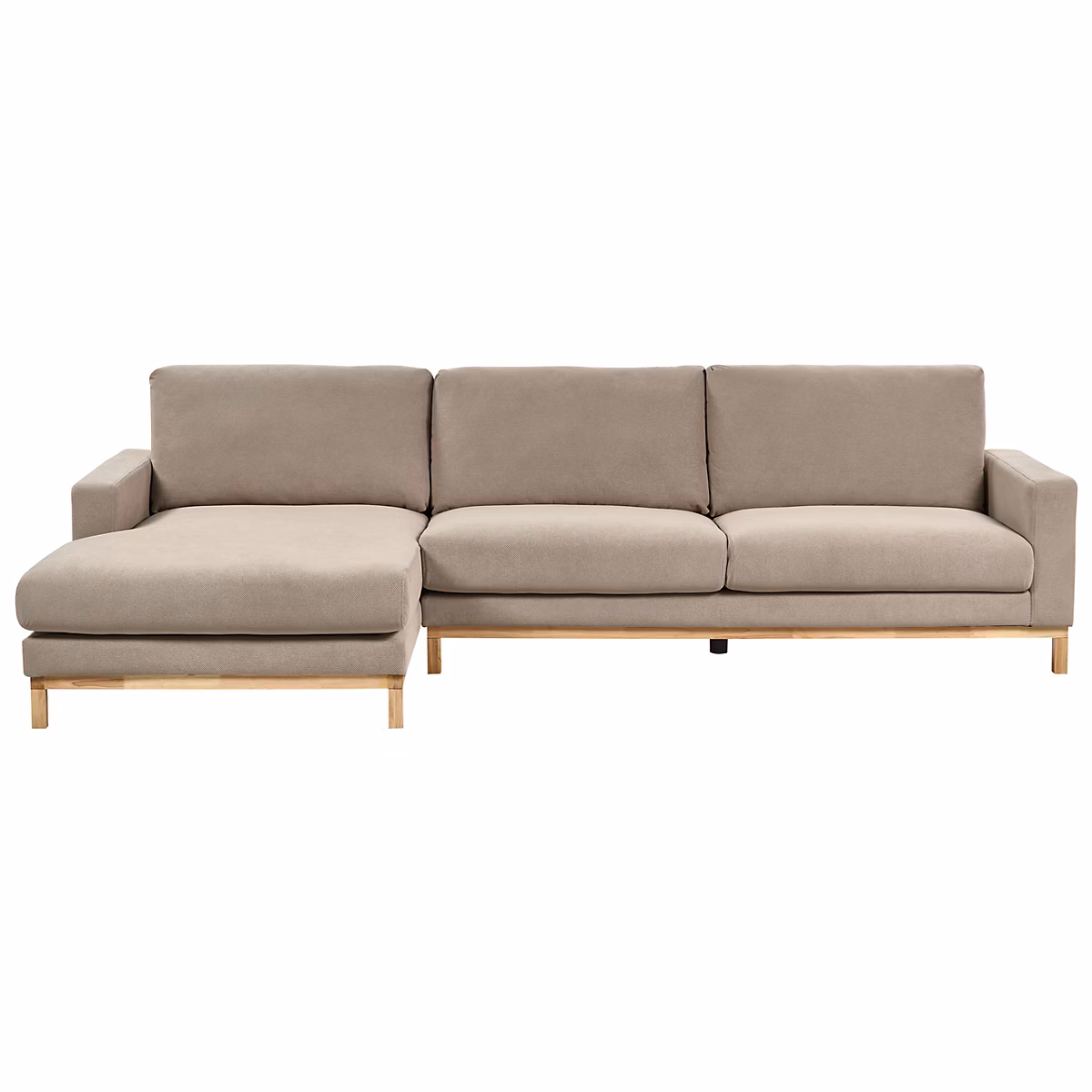 Canapé d'angle 4 places SIGGARD Tissu Taupe Côté droit | Canapé