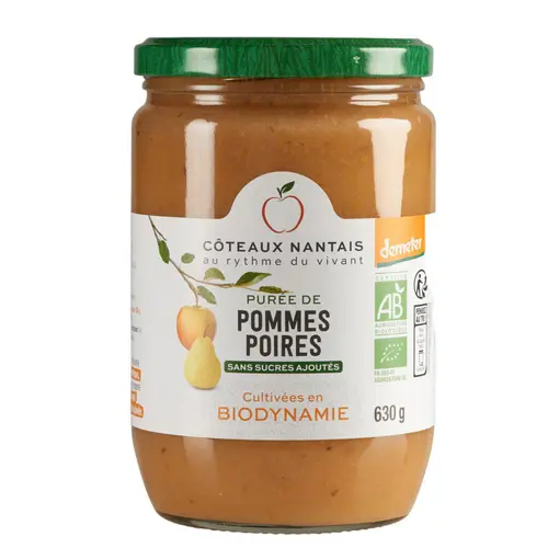 Purée de pommes poires bio en bocal Coteaux Nantais - 630 g