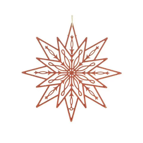 Étoile argent à paillettes en fibre de bois naturel - Ø 25 cm