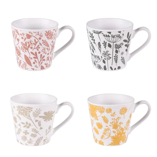 Tasses en grès multicolore Coffret Galehia - 4 x 18 cl