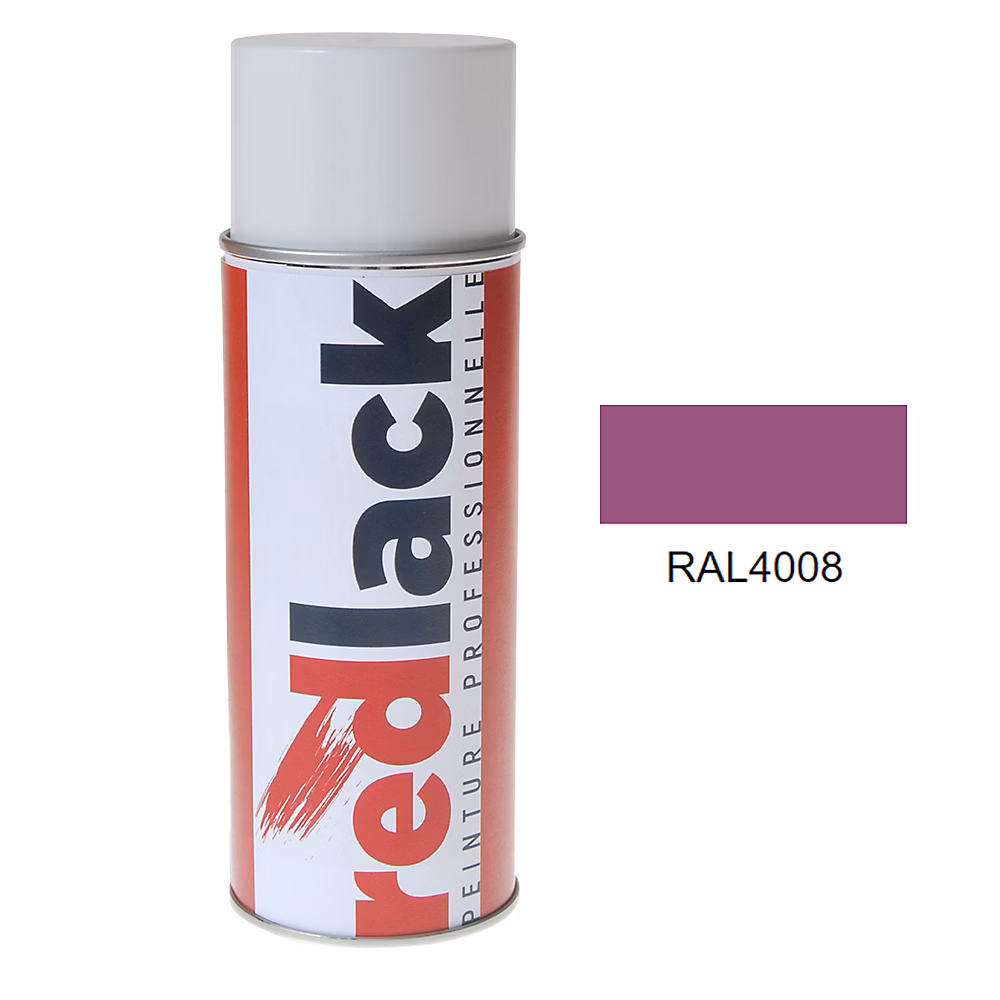 Bombe de peinture Aérosol – spray, 400ml, RAL 4008 Violet de sécurité, Mat, multisupport, Redlack, RAL4008