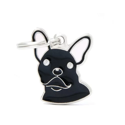 Médaille colors pour bulldog français noir en métal