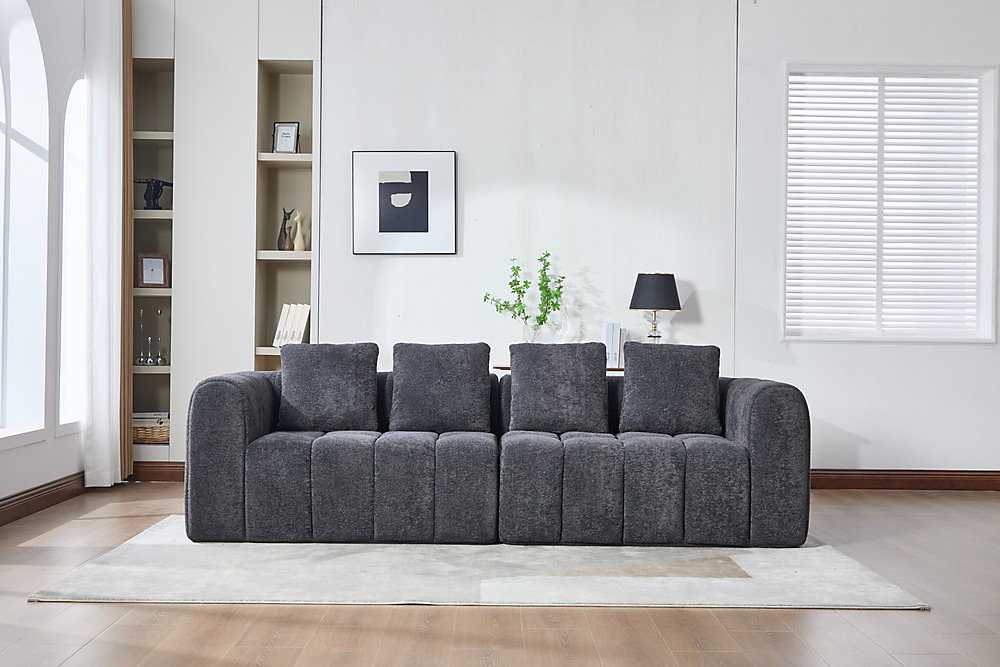 Canapé d'angle modulaire – 260x94, 5 × 80cm, dunkelgrau, 2 parties