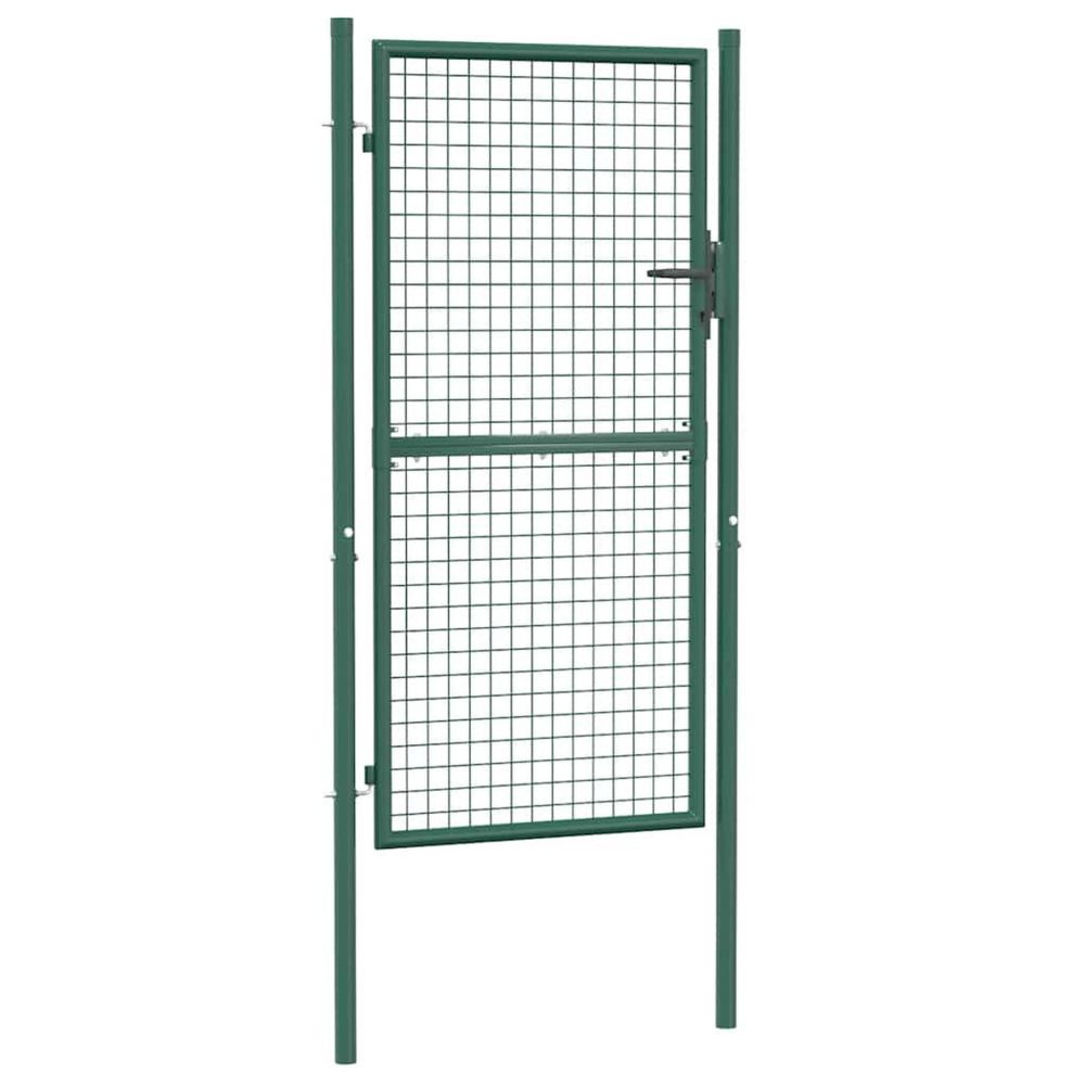 VIDAXL Portail de cloture en acier 100x175 cm vert – Aménagement du jardin