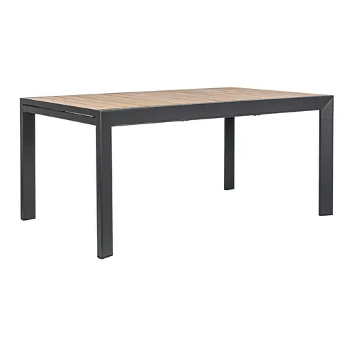 Table Calla avec allonges naturel coloris bois en aluminium - 160/240 x 100 cm