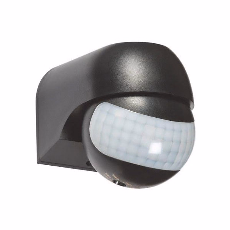 Détecteur de Mouvement étanche 180 degrés IP44 Noir – SILAMP