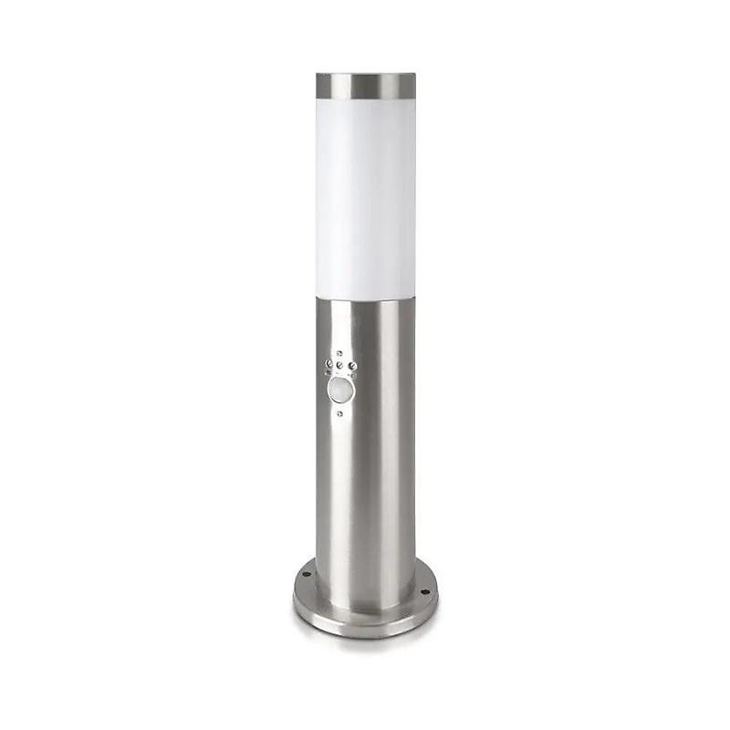 Borne de Jardin Acier Inoxydable avec Détecteur 45cm IP44 pour Ampoule E27 – SILAMP