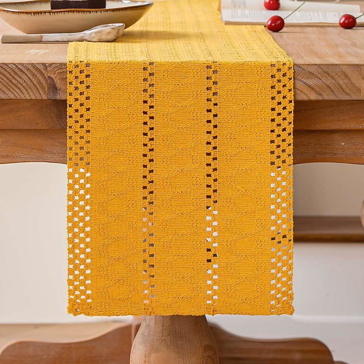 Chemin de Table Bohème Jaune 30 × 180 cm