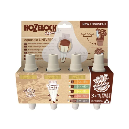 Système d'arrosage coloris jaune Hozelock Aquasolo - Pour pot taille L Pack 3 + 1