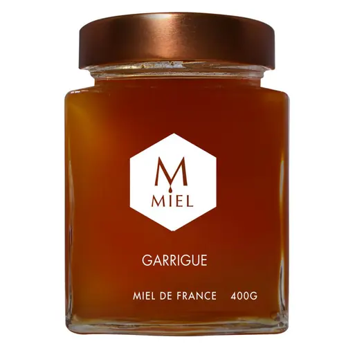 Miel de garrigue dans un pot en verre Hexagone - 400 g