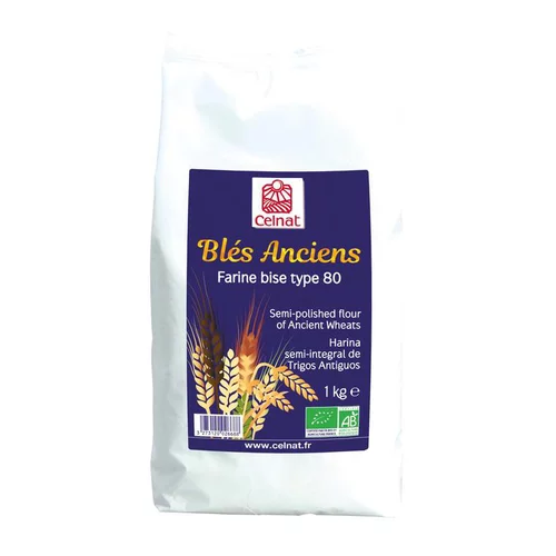 Farine de blés anciens demi complète T80 bio en sachet de 1 kg