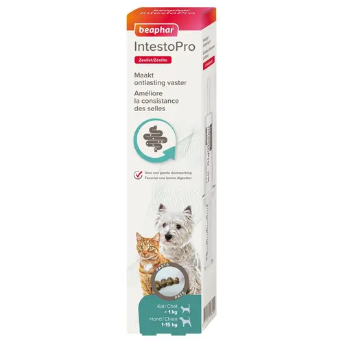 Pâte bien-être intestinale pour le chien et le chat coloris blanc IntestoPro Beaphar – 20 ml