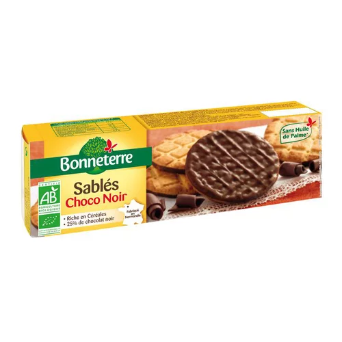 Sablés au chocolat noir bio carton Bonneterre - 120 g