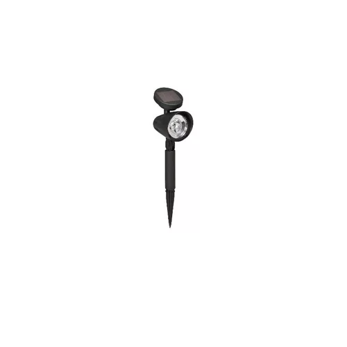 Spot solaire Lazise en plastique noir à LED blanc chaud 8x11x35,5 cm