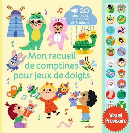 Livre "Mon recueil de comptines pour jeux de doigts" aux Éditions Milan