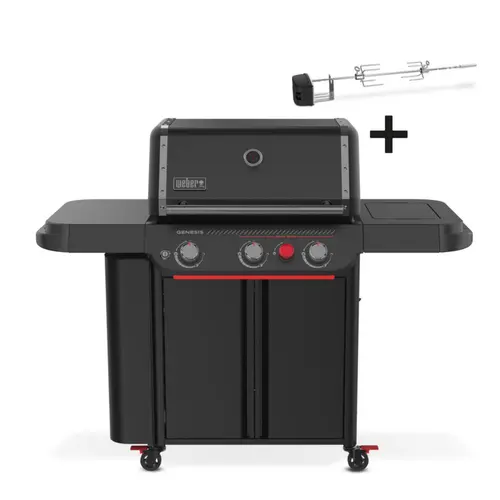 Barbecue gaz en acier émaillé noir Weber Genesis E-330WR Stealth - 156 x 68,5 x 122 cm