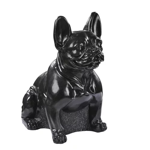 Statue en béton ciré anthracite Hairie Grandon Bouledogue assis - 43 cm
