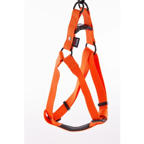 Harnais baudrier réglable orange pour chien - 4x90/110 cm