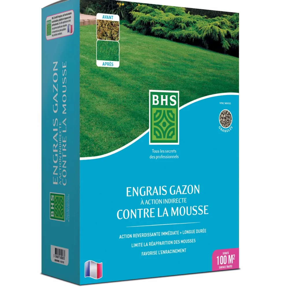 Engrais gazon efficace contre les mousses BHS
