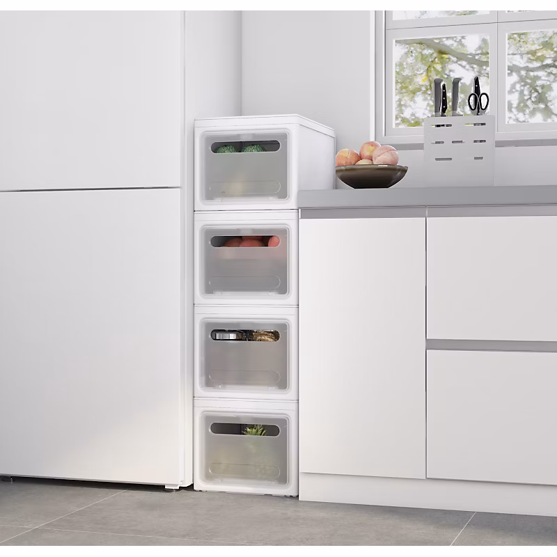 Boite rangement plastique – Empilables, Avec couvercles, Blanc