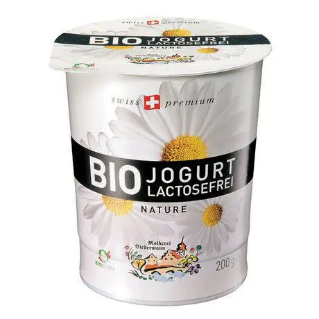 Yaourt de vache nature sans lactose bio Biedermann – 200 g