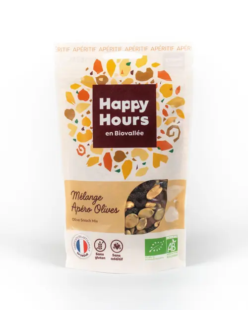 Sachet mélange olives bio Happy Hours en Biovallée - 115 g