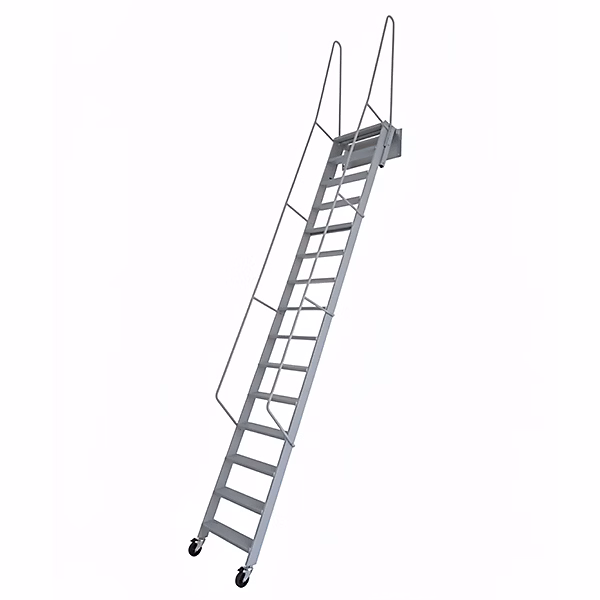 Echelle rabattable acier grise – Hauteur d'accès 2.65 à 2.80m, Largeur 40cm, Marches métal, SOPALCO/G275